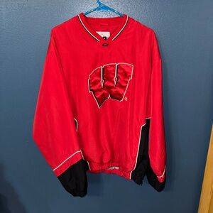Red and Black Wisconsin Windbreaker Jacket